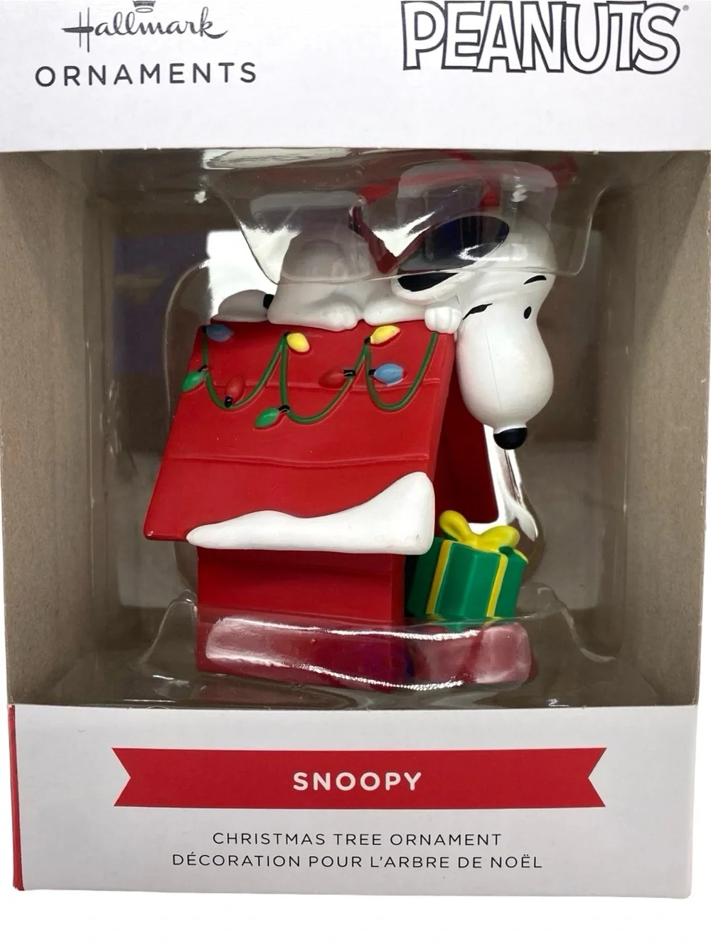 Hallmark Peanuts Snoopy on Doghouse Christmas Ornament New